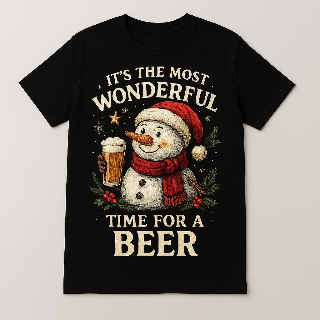 It's The Most Wonderful Time For a Beer Snowman T Shirt